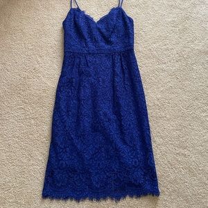 J.Crew royal blue lace cocktail dress